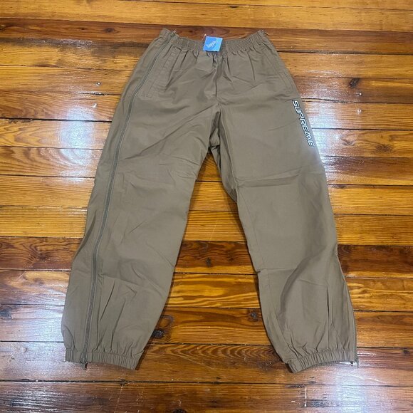 Supreme Full Zip Baggy Warm Up Track Pant Light Brown Men s Size SML NWT